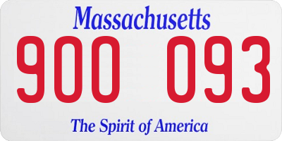 MA license plate 9OO093