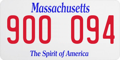 MA license plate 9OO094