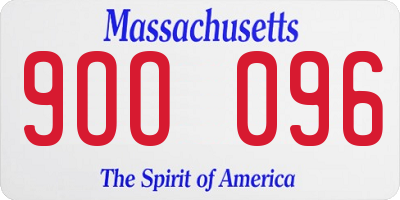 MA license plate 9OO096