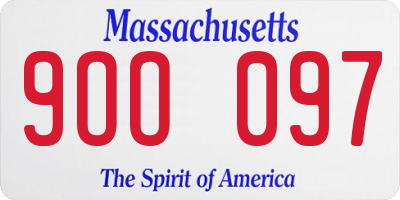 MA license plate 9OO097