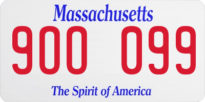 MA license plate 9OO099