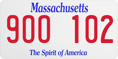 MA license plate 9OO102