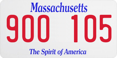 MA license plate 9OO105