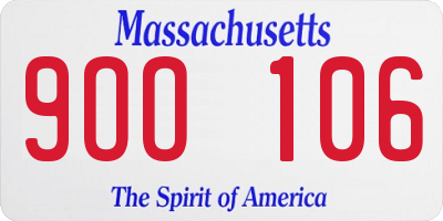MA license plate 9OO106