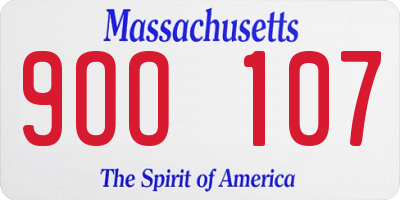 MA license plate 9OO107
