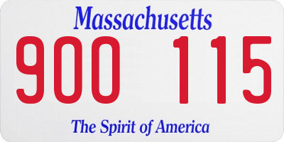 MA license plate 9OO115