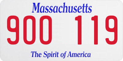 MA license plate 9OO119