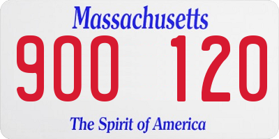 MA license plate 9OO120