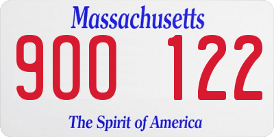 MA license plate 9OO122