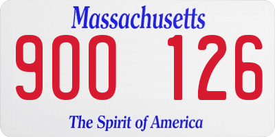 MA license plate 9OO126