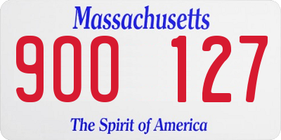 MA license plate 9OO127