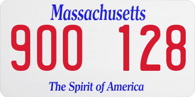 MA license plate 9OO128