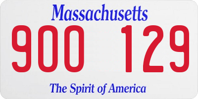 MA license plate 9OO129