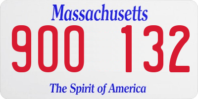 MA license plate 9OO132
