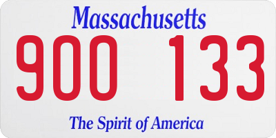 MA license plate 9OO133