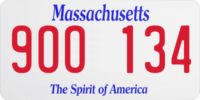 MA license plate 9OO134
