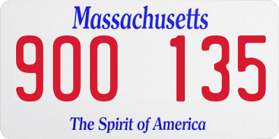 MA license plate 9OO135
