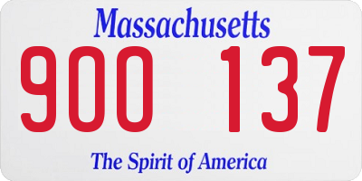 MA license plate 9OO137