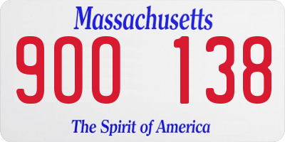 MA license plate 9OO138