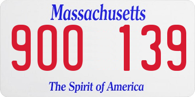 MA license plate 9OO139