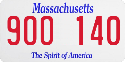 MA license plate 9OO140