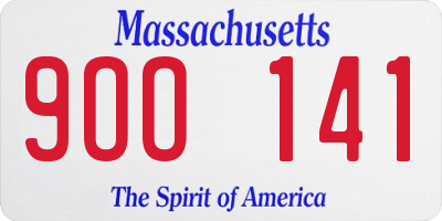 MA license plate 9OO141