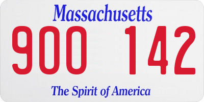 MA license plate 9OO142