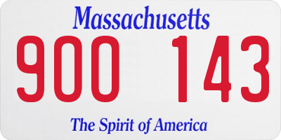 MA license plate 9OO143