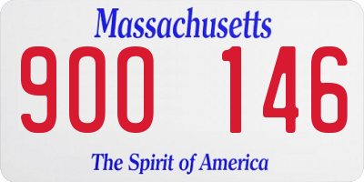 MA license plate 9OO146