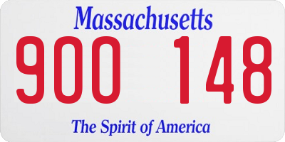 MA license plate 9OO148