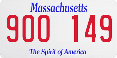 MA license plate 9OO149