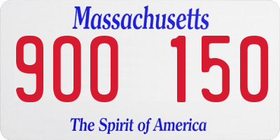 MA license plate 9OO150