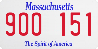 MA license plate 9OO151