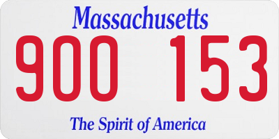 MA license plate 9OO153