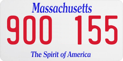 MA license plate 9OO155