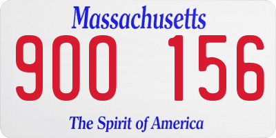 MA license plate 9OO156