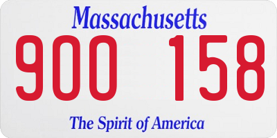 MA license plate 9OO158