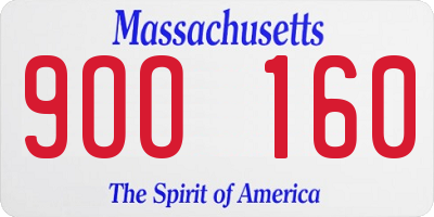 MA license plate 9OO160