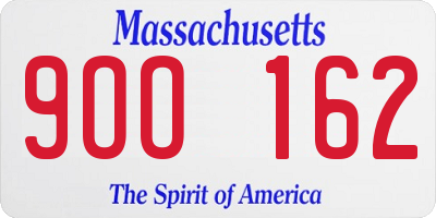 MA license plate 9OO162