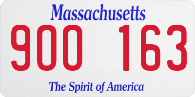 MA license plate 9OO163