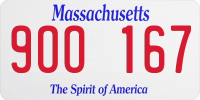 MA license plate 9OO167