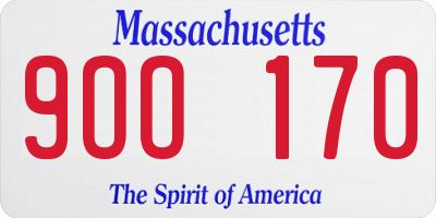 MA license plate 9OO170