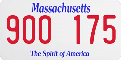 MA license plate 9OO175