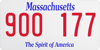 MA license plate 9OO177