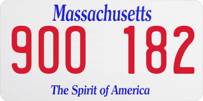 MA license plate 9OO182