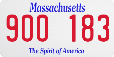 MA license plate 9OO183