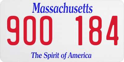 MA license plate 9OO184