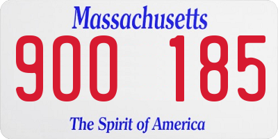 MA license plate 9OO185