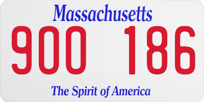 MA license plate 9OO186