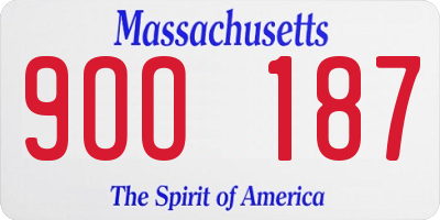 MA license plate 9OO187
